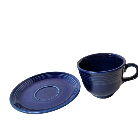 Homer Laughlin Cobalt Blue Fiestaware Cup and Saucer Set - Picture 7 of 8